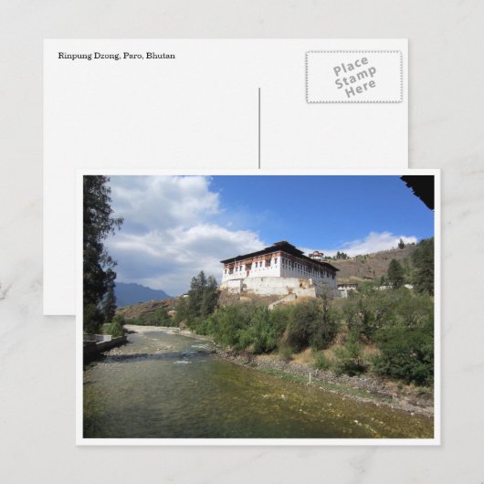 paro dzong briefkaart (Voorkant / Achterkant)
