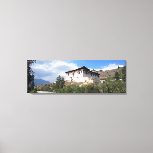 Paro Dzong uitzicht Canvas Afdruk (Voorkant)