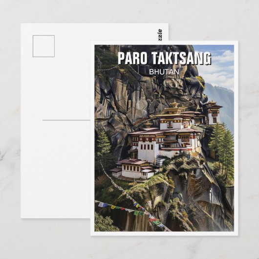Paro Taktsang Bhutan Reizen Briefkaart (Voorkant / Achterkant)