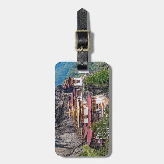 Paro Taktsang: het Nest-klooster van de Tijger - B Bagagelabel (Voorkant verticaal)