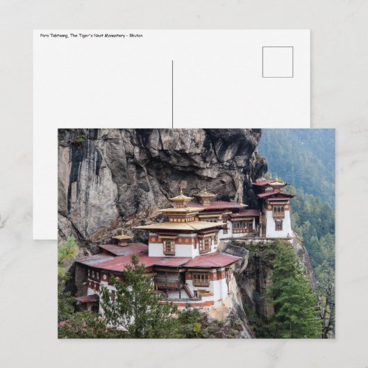 Paro Taktsang: het Nest-klooster van de Tijger - B Briefkaart (Voorkant / Achterkant)