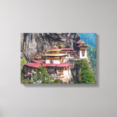 Paro Taktsang: het Nest-klooster van de Tijger - B Canvas Afdruk (Voorkant)