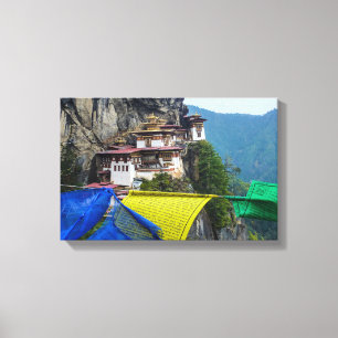 Paro Taktsang: het Nest-klooster van de Tijger - B Canvas Afdruk