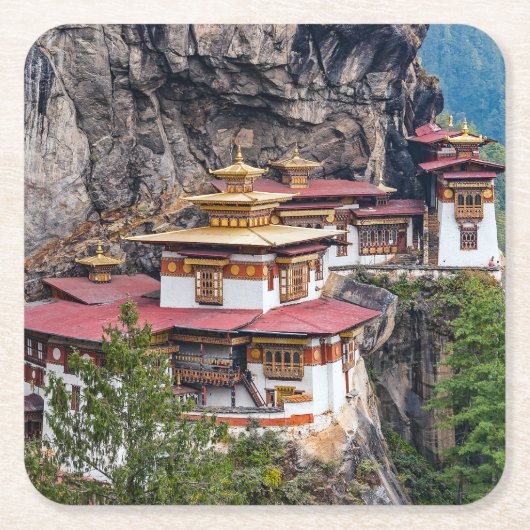Paro Taktsang: het Nest-klooster van de Tijger - B Kartonnen Onderzetters (Voorkant)