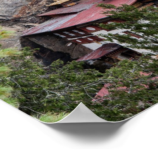 Paro Taktsang: het Nest-klooster van de Tijger - B Poster (Hoek)