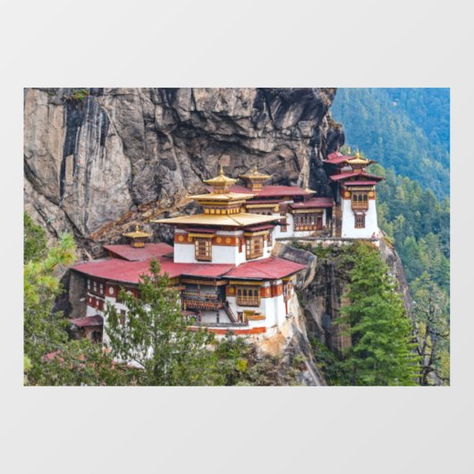 Paro Taktsang: het Nest-klooster van de Tijger - B Raamsticker (Vel)