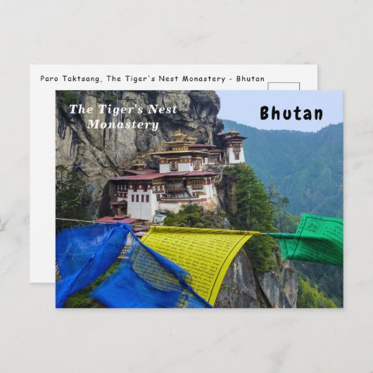 Paro Taktsang: Het Tijgernest Klooster - Bhutan Briefkaart (Voorkant / Achterkant)