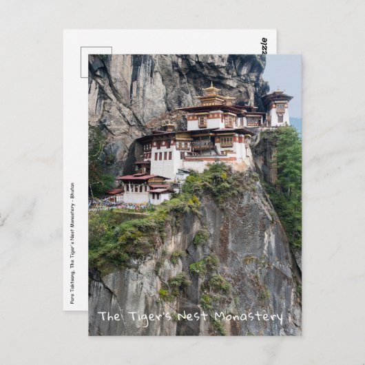 Paro Taktsang: Het Tijgernest Klooster - Bhutan Briefkaart (Voorkant / Achterkant)