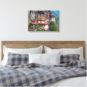 Paro Taktsang: Het Tijgernest Klooster - Bhutan Canvas Afdruk (Insitu (Slaapkamer))
