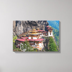 Paro Taktsang: Het Tijgernest Klooster - Bhutan Canvas Afdruk