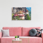 Paro Taktsang: Het Tijgernest Klooster - Bhutan Canvas Afdruk (Insitu (Woonkamer))
