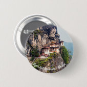 Paro Taktsang: Het Tijgernest Klooster - Bhutan Ronde Button 5,7 Cm (Voorkant /achterkant)