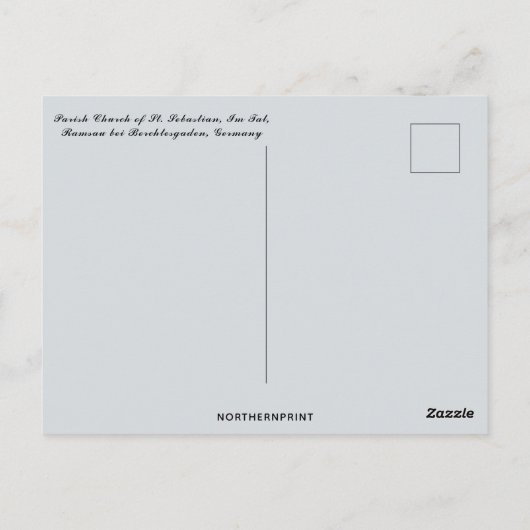 Parochiekerk van St Sebastian Duitsland Briefkaart (Achterkant)