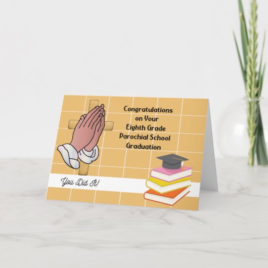 Parochiële diploma-uitreiking 8e klas kaart (Voorkant)