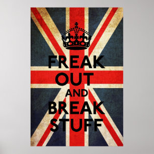 Parochingafdrukken voor freak-out en break-out poster