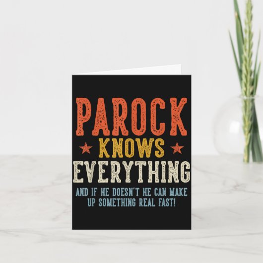 Parock weet alles vaderdag retro vintage kaart (Voorkant)