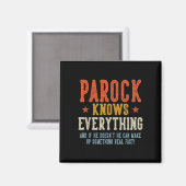 Parock weet alles vaderdag retro vintage magneet (Voorkant / Achterkant)