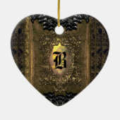 Parocollet Elegant Old World Charm Monogram Keramisch Ornament (Achterkant)