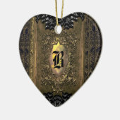 Parocollet Elegant Old World Charm Monogram Keramisch Ornament (Links)