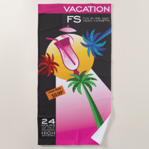 Parodie lege VHS-band Palmboom Strand Vakantie Strandlaken