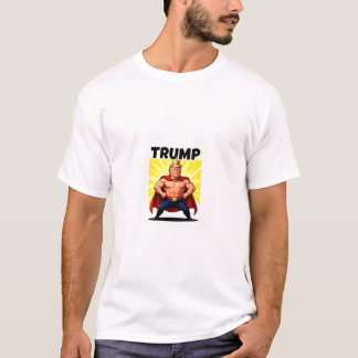 Parodische Superheld Trump Karikatuur T-shirt
