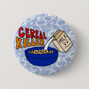 Parody Cereal Killer Breakfast Food Humor Ronde Button 5,7 Cm