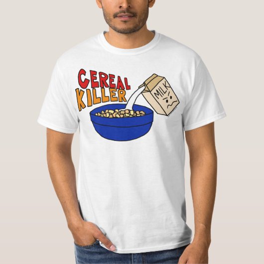 Parody Cereal Killer Breakfast Food Humor T-shirt (Voorkant)