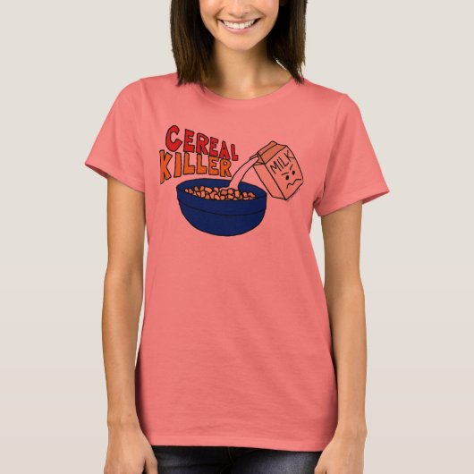 Parody Cereal Killer Breakfast Food Humor T-shirt (Voorkant)