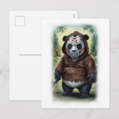 Parody Horror Panda Movie on a White Feestdagenkaart (Voorkant / Achterkant)