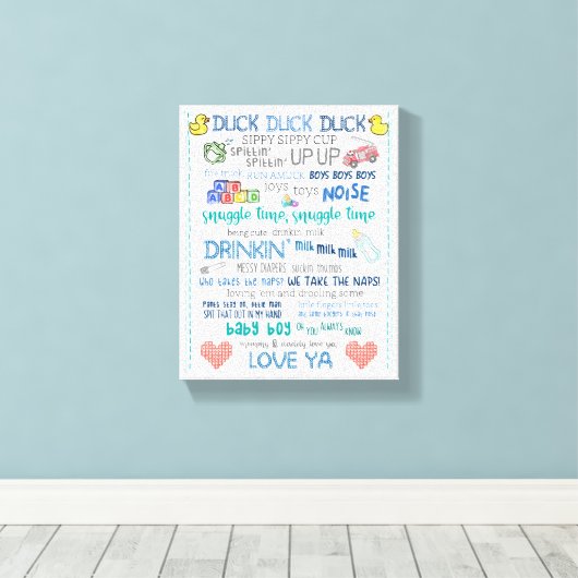 Parody jay stil bob grappig baby canvas afdruk (Insitu (Houten vloer))