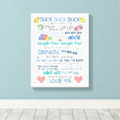 Parody nursery art baby jay stil bob lied canvas afdruk (Insitu (Houten vloer))