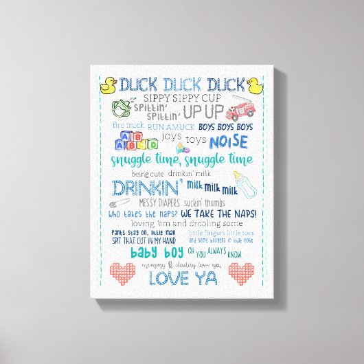 Parody nursery art baby jay stil bob lied canvas afdruk (Voorkant)