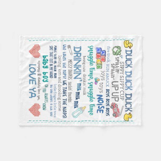 Parody nursery art baby jay stil bob lied fleece deken (Voorkant (Horizontaal))