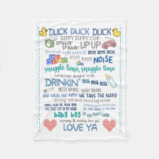 Parody nursery art baby jay stil bob lied fleece deken (Voorkant)