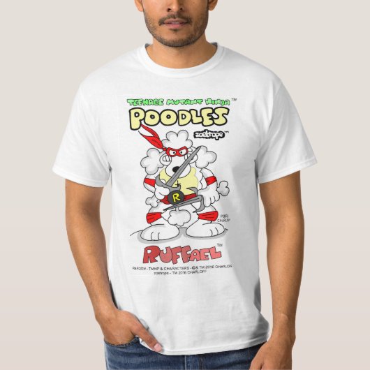 PARODY - TEENAGE MUTANT NINJA POODLES - RUFFAEL T-SHIRT (Voorkant)