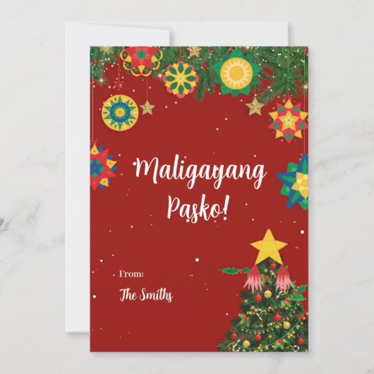 Parol Maligayang Pasko Filipino Christmas Card Feestdagenkaart (Voorkant)