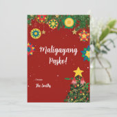 Parol Maligayang Pasko Filipino Christmas Card Feestdagenkaart (Staand voorkant)
