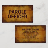 Parole Officer Antiek Visitekaartje (Voorkant / Achterkant)