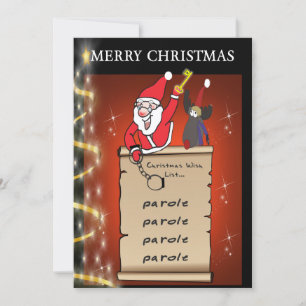 PAROLE WISH LIST - JAILMATECARDS.CO.UK - CHRISTMAS BEDANKKAART