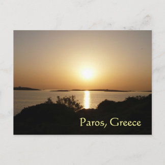 Paros eiland, Griekenland Bij zonsondergang Postka Briefkaart