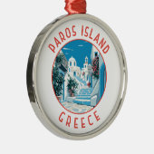 Paros Eiland Griekenland Retro Noodcirkel Metalen Ornament (Rechts)
