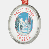 Paros Eiland Griekenland Retro Noodcirkel Metalen Ornament (Links)