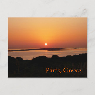 Paros Eiland, Griekenland Rustige Zonsondergang An Briefkaart