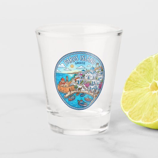 Paros Eiland Griekenland Shot Glas (Voorkant)