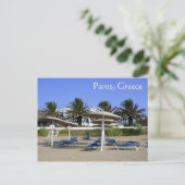 Paros Eiland, Griekenland Strandparasols Briefkaar Briefkaart (Staand voorkant)