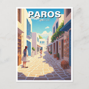 Paros Greece Islands Cobblestone Street Briefkaart