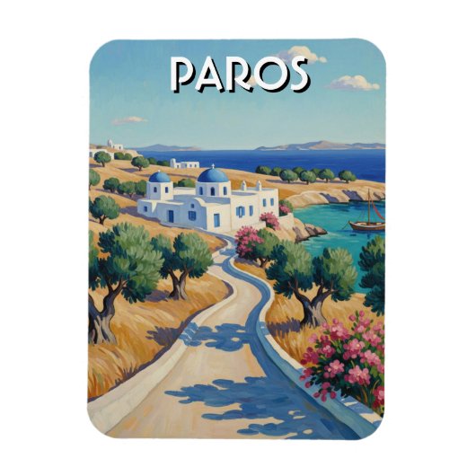 Paros Greece Islands Travel Watercolor Magneet (Verticaal)