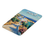 Paros Greece Islands Travel Watercolor Magneet (Linkerzijde)