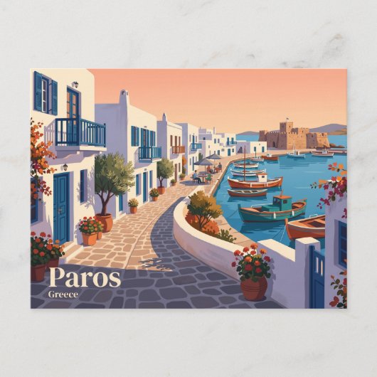 Paros Griekenland Briefkaart (Voorkant)