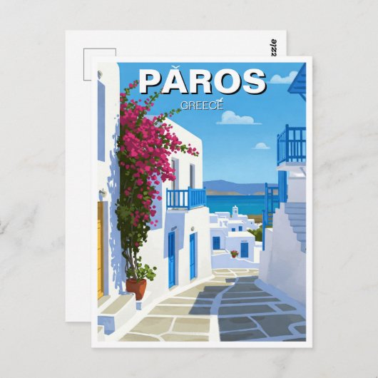 Paros Griekenland Eiland Reizen Briefkaart (Voorkant / Achterkant)